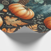 Pompoen Schattigee Waterverf Herfst & Herfst Thank Cadeaupapier (Hoek)