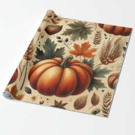 Pompoen Schattigee Waterverf Herfst & Herfst Thank Cadeaupapier