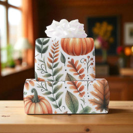 Pompoen Schattigee Waterverf Herfst & Herfst Thank Cadeaupapier