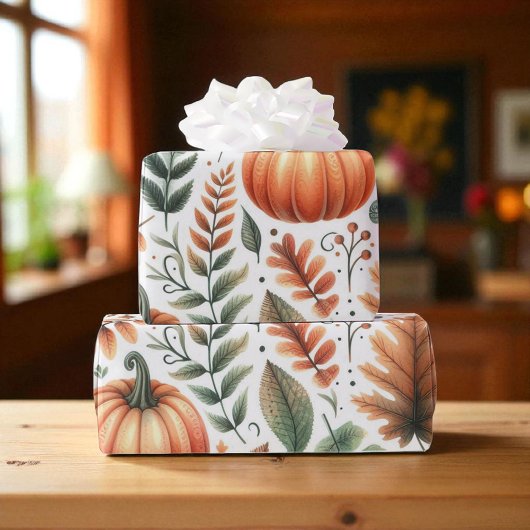 Pompoen Schattigee Waterverf Herfst & Herfst Thank Cadeaupapier