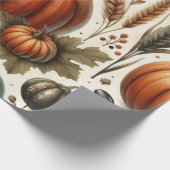 Pompoen Schattigee Waterverf Herfst & Herfst Thank Cadeaupapier (Hoek)