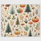 Pompoen Schattigee Waterverf Herfst & Herfst Thank Cadeaupapier (Vlak)