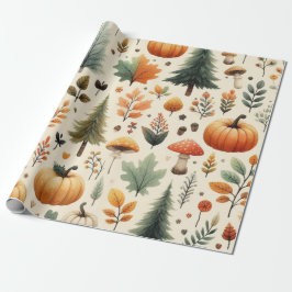 Pompoen Schattigee Waterverf Herfst & Herfst Thank Cadeaupapier