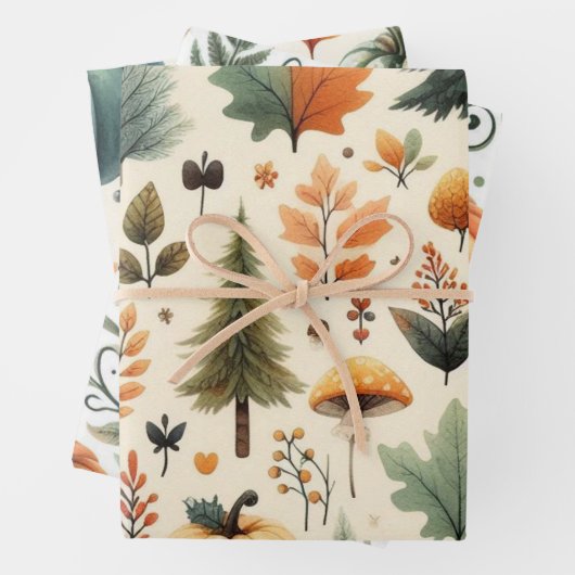 Pompoen Schattigee Waterverf Herfst & Herfst Thank Inpakpapier Vel (In situ)