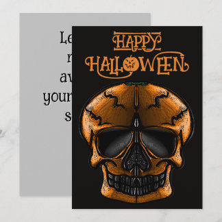 Pompoen Schedel Halloween Feest  Kaart