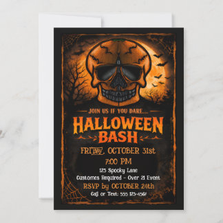 Pompoen Schedel Halloween Feest  Kaart