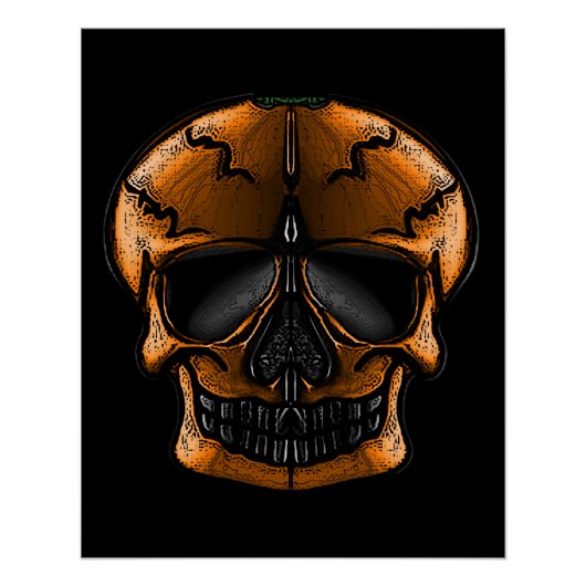 Pompoen Schedel Halloween Feest Perfect Poster (Voorkant)