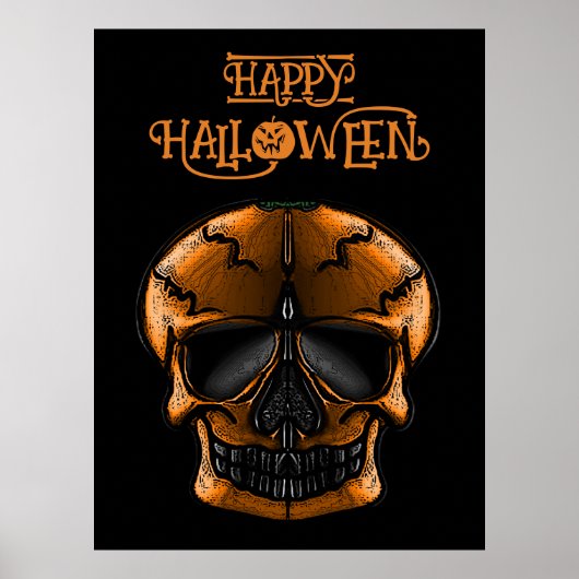 Pompoen Schedel Halloween Feest  Poster (Voorkant)