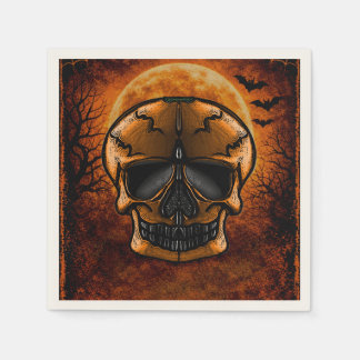 Pompoen Schedel Halloween Feest  Servet