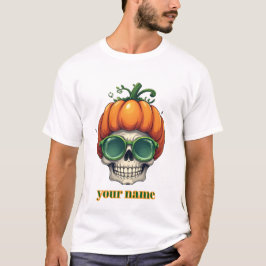 Pompoen Schedel Halloween T-shirt