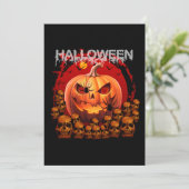 POMPOEN SCHEDELS SKELET HALLOWEEN KAART (Staand voorkant)