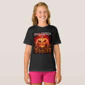 POMPOEN SCHEDELS SKELET HALLOWEEN T-SHIRT (Voorkant volledig)