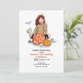 Pompoen Schilder Feestje Kaart (Staand voorkant)