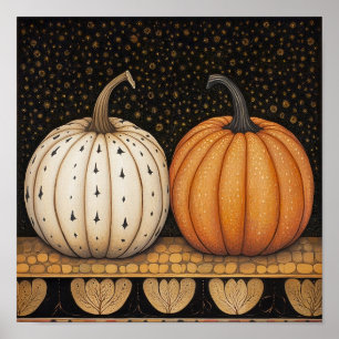 Pompoen schilderij najaar poster keuken muur decor