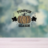 Pompoen Seizoen Cheetah Print Pompoen Herfst Desig Acryl Bord (Neutraal)