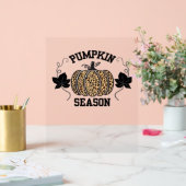 Pompoen Seizoen Cheetah Print Pompoen Herfst Desig Acryl Bord (Huwelijk)