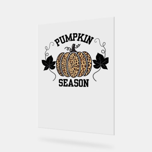 Pompoen Seizoen Cheetah Print Pompoen Herfst Desig Acryl Bord (Hoek)