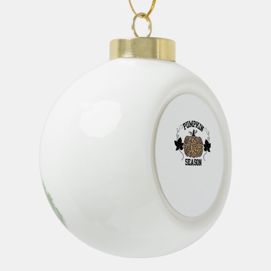 Pompoen Seizoen Cheetah Print Pompoen Herfst Desig Keramische Bal Ornament (Links)