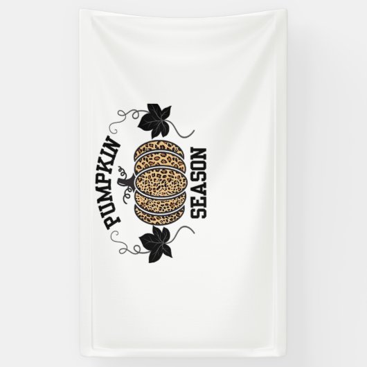 Pompoen Seizoen Cheetah Print Pompoen Herfst Desig Spandoek (Verticaal)