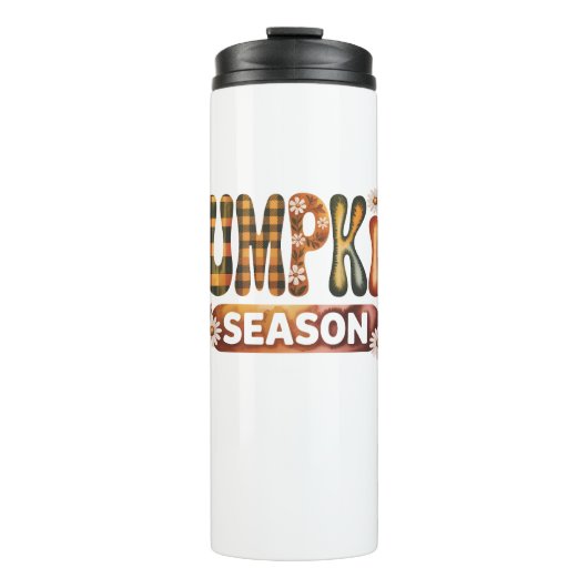 Pompoen Seizoen Herfst Boho Thermosbeker (Voorkant)