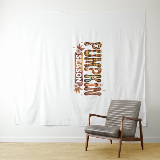 Pompoen Seizoen Herfst Boho Wandkleed (In Situ (horizontaal))