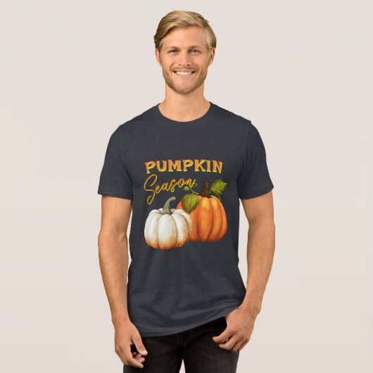 Pompoen Seizoen Herfst Gezegde Tri-Blend Shirt (Voorkant volledig)