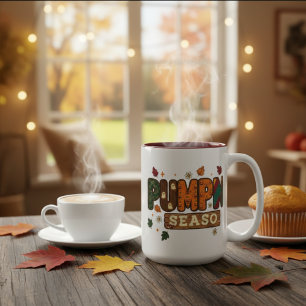 Pompoen Seizoen Rustieke Herfst Gezellige Thanksgi Tweekleurige Koffiemok