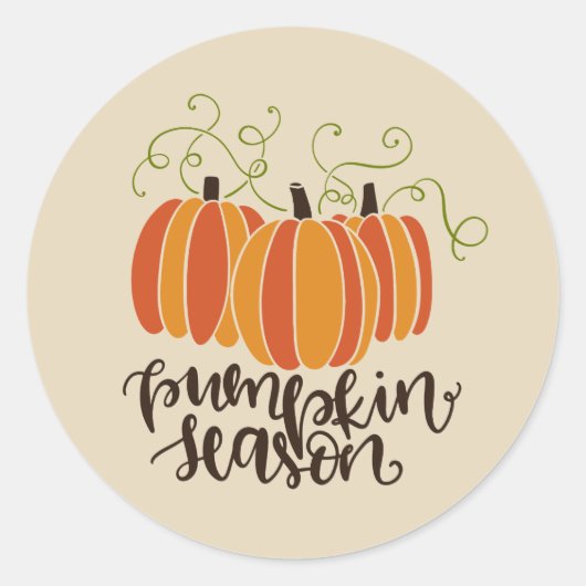 Pompoen Seizoen Thanksgiving Herfst Ronde Sticker (Voorkant)