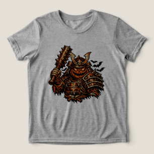 Pompoen Shogun — Halloween Samurai Krijger Vintage Tri-Blend Shirt