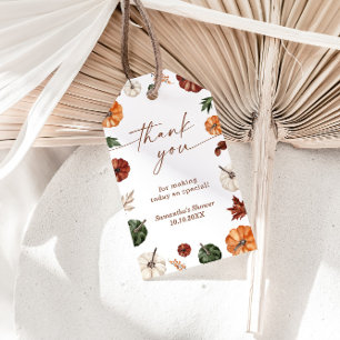 Pompoen Shower Favor Tag, Herfst Neutrale Baby Sho Cadeaulabel