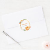 Pompoen Sinaasappel Baby shower Vallen Bladeren Ronde Sticker (Envelop)