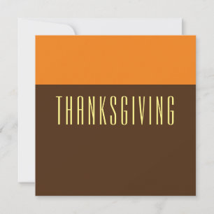 Pompoen Sinaasappel Bruin Kleur Blok THANKSGIVING Feestdagenkaart