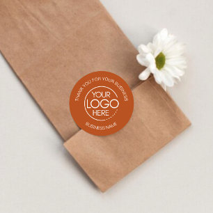 Pompoen Sinaasappel Business Dank u Ronde Sticker