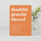 Pompoen Sinaasappel Dankbaar Dankbaar Gelukkig Gez Kaart (Staand voorkant)