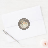 Pompoen Sinaasappel en witte bloemen Ronde Sticker (Envelop)
