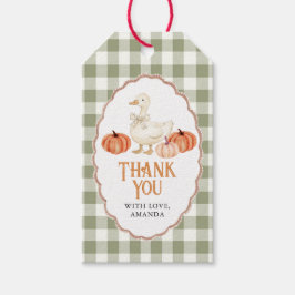 Pompoen Sinaasappel Gans Baby shower Gift Labels Cadeaulabel