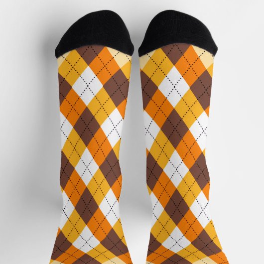 Pompoen Sinaasappel geruit Patroon Sokken (Top)