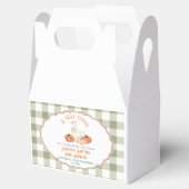 Pompoen Sinaasappel Gingham Gekke Goose Baby showe Bedankdoosjes (Geopend)