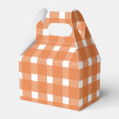Pompoen Sinaasappel Gingham Herfst Baby shower Bedankdoosjes (Achterkant)