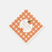 Pompoen Sinaasappel Gingham Herfst Baby shower Servet (Hoek)