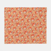 Pompoen sinaasappel herfst bloemenplaid check herf fleece deken (Voorkant (Horizontaal))