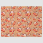 Pompoen sinaasappel herfst bloemenplaid check herf tissuepapier (Voorkant)