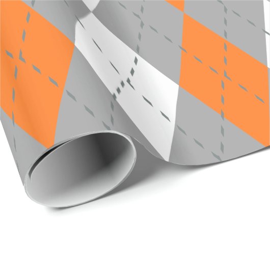 Pompoen Sinaasappel Houtskool Dk Grijs Wht XL Argy Cadeaupapier (Rol Hoek)