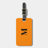Pompoen Sinaasappel Monogrammen Herfst Herfst Gift Bagagelabel (Voorkant verticaal)
