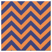 Pompoen Sinaasappel Navy Blue LG Chevron Pattern 1 Stof (Close Up)