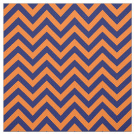 Pompoen Sinaasappel Navy Blue LG Chevron Pattern 1 Stof