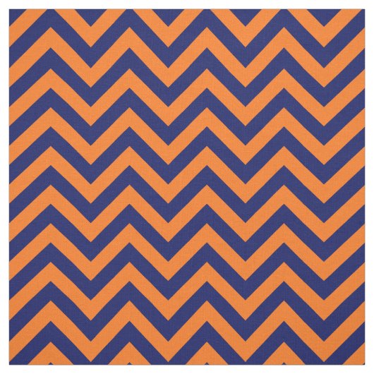 Pompoen Sinaasappel Navy Blue LG Chevron Pattern 1 Stof (Swatch)