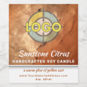 Pompoen Sinaasappel Perzik Marmer Warm Glow Esthet Wijn Etiket (Enkel label)