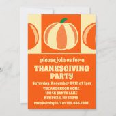  pompoen Sinaasappel Plaid Thanksgiving Partij Kaart (Voorkant)