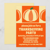  pompoen Sinaasappel Plaid Thanksgiving Partij Kaart (Voorkant / Achterkant)